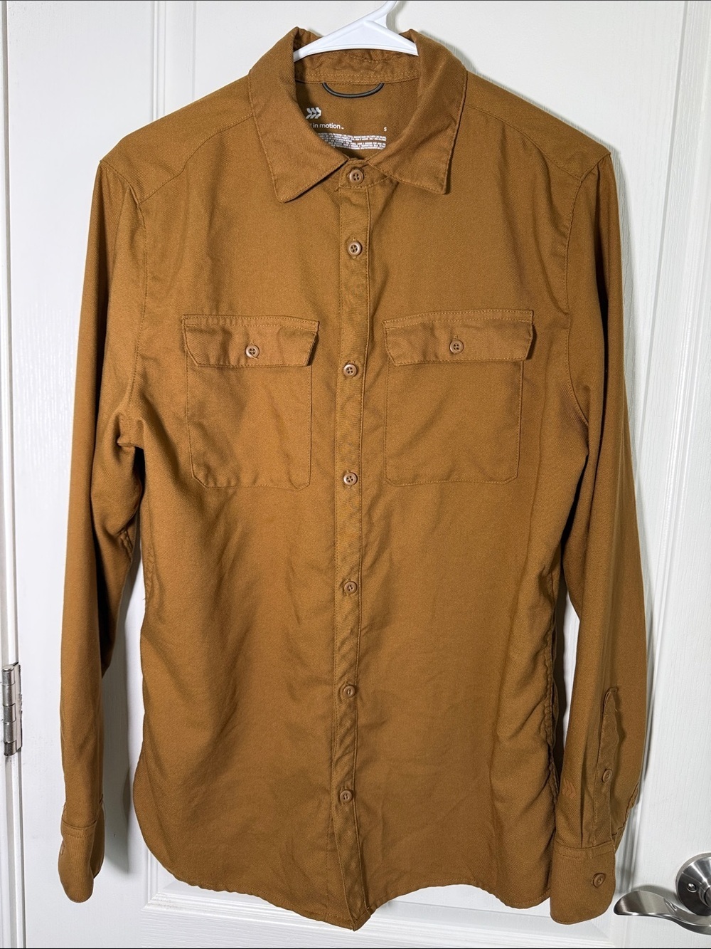 All In Motion Button Up Shirt Jacket Brown Utility Shacket Size Small